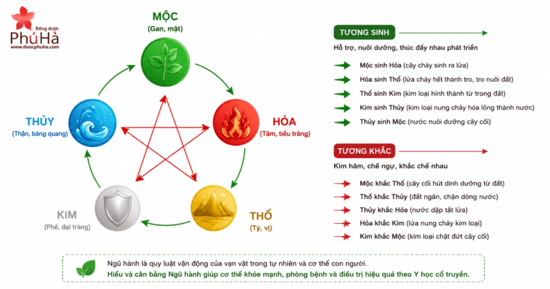 Học thuyết ngũ hành trong Đông y: Ngũ hành là gì, bảng đối chiếu và ứng dụng lâm sàng