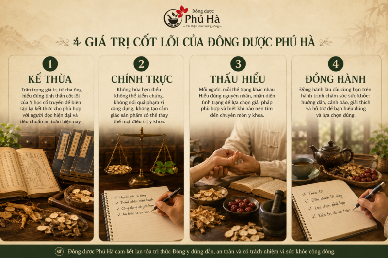 Giá trị cốt lõi của Đông dược Phú Hà Giá trị cốt lõi của Đông dược Phú Hà