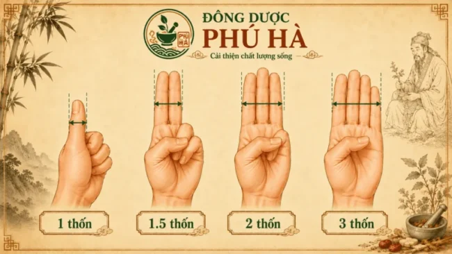 Cách đo thốn bằng ngón tay để xác định vị trí huyệt